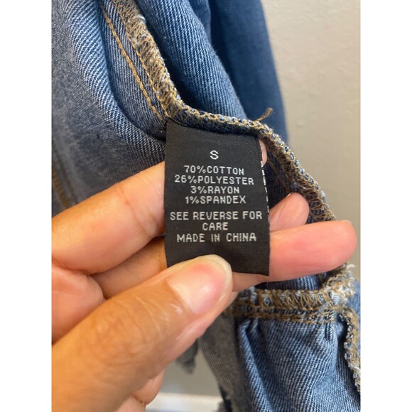 Baccini Denim Jean Jacket Long Sleeve Button Down Women Sz Small Blue - Picture 6 of 6
